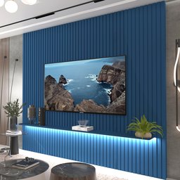 Painel para TV até 90 Polegadas Ripado com LED 230cm 100% MDF Nobre - 9