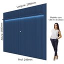 Ver imagem 5 de Painel Ripado para TV até 90 Polegadas 100% MDF com LED 230CMX250CM Nobre Azul