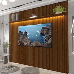 Painel para TV até 90 Polegadas Ripado com LED 230cm 100% MDF Nobre - 11