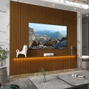 Ver imagem 1 de Painel para TV até 90 Polegadas Ripado com LED 230cm 100% MDF Nobre