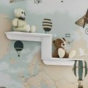 Ver imagem 2 de Prateleira Z Branca Mdf Funcional Quarto Bebê e Cia