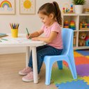 Ver imagem 6 de Cadeira Poltrona Infantil Azul Plastico Reforcado Empilhavel Crianca Quarto Escola Brinquedoteca