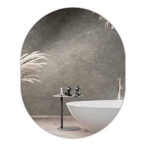 Espelho Oval Decorativo Vidro Lapidado Banheiro Quarto Sala 50 X 40 Cm