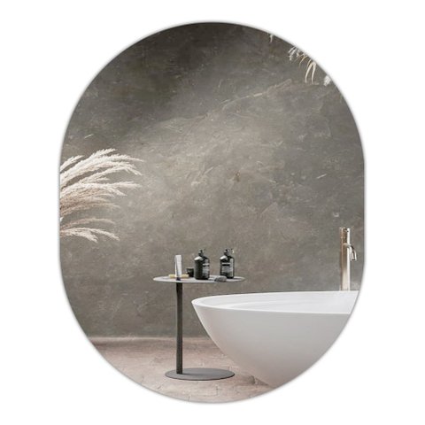 Espelho Oval Decorativo Vidro Lapidado Banheiro Quarto Sala 50 X 40 Cm