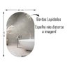 Espelho Oval Decorativo Vidro Lapidado Banheiro Quarto Sala 50 X 40 Cm - 3