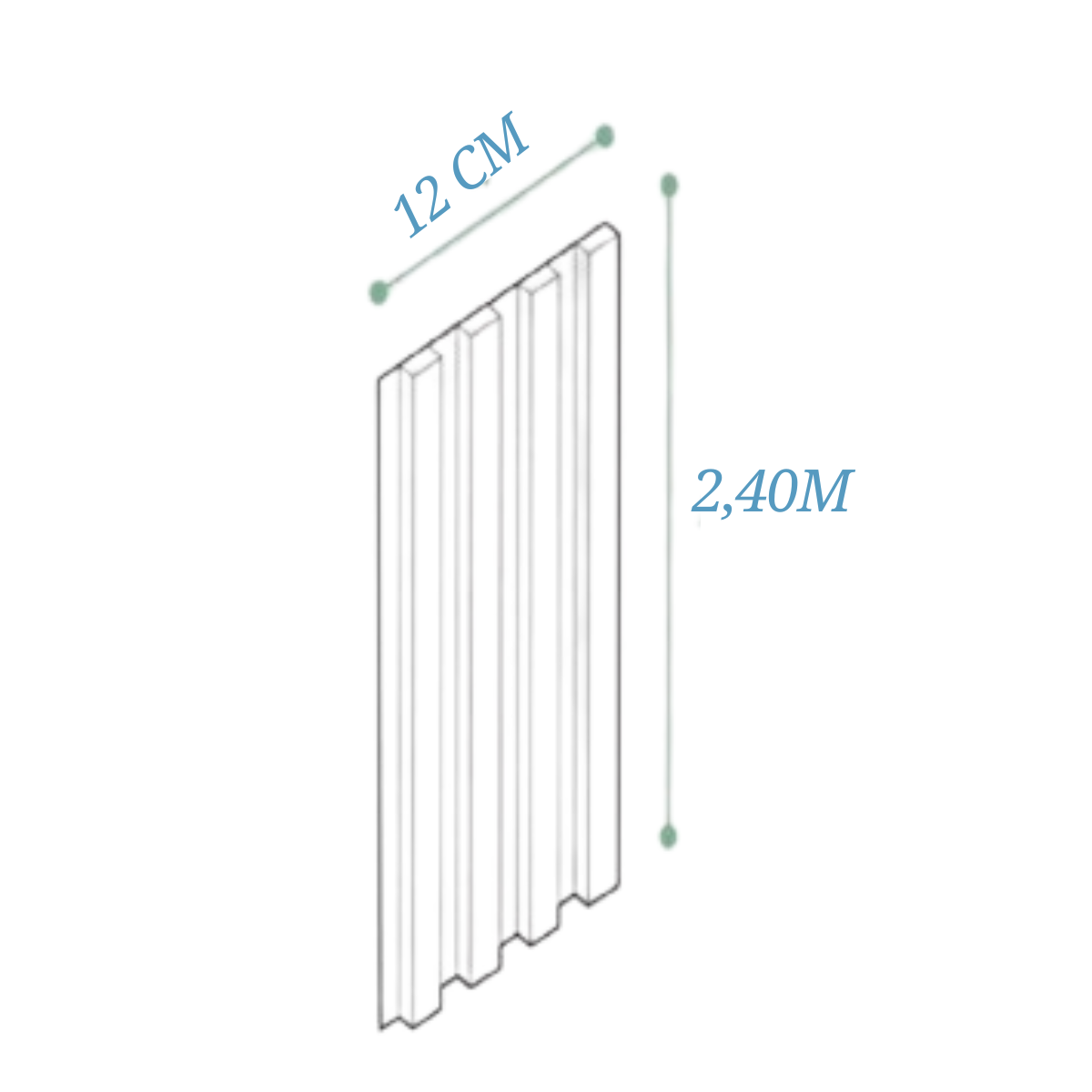 Painel Ripado Poliestireno 12x120x2400mm - 0,29m² - Formix 3d:gray - 3