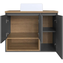 Ver imagem 6 de Conjunto Gabinete Banheiro Suspenso com Cuba Aurora 80cm Mel/Grafite - Faema