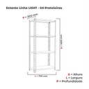 Ver imagem 4 de Estante com Estrutura Metálica com 4 Prateleiras Espresso Móveis