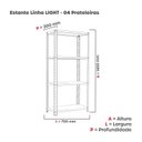 Ver imagem 4 de Estante com Estrutura Metálica com 4 Prateleiras Espresso Móveis Azul/Dali