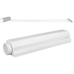 Varal Retratil de Parede 6 Ganchos 5 Cordas Ajustavel Extensivel Secador de Roupa Lavanderia Casa Ap - 16