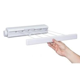 Varal Retratil de Parede 6 Ganchos 5 Cordas Ajustavel Extensivel Secador de Roupa Lavanderia Casa Ap - 7