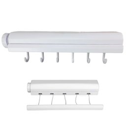 Varal Retratil de Parede 6 Ganchos 5 Cordas Ajustavel Extensivel Secador de Roupa Lavanderia Casa Ap - 1