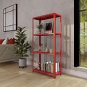 Ver imagem 3 de Estante com Estrutura Metálica com 4 Prateleiras Espresso Móveis