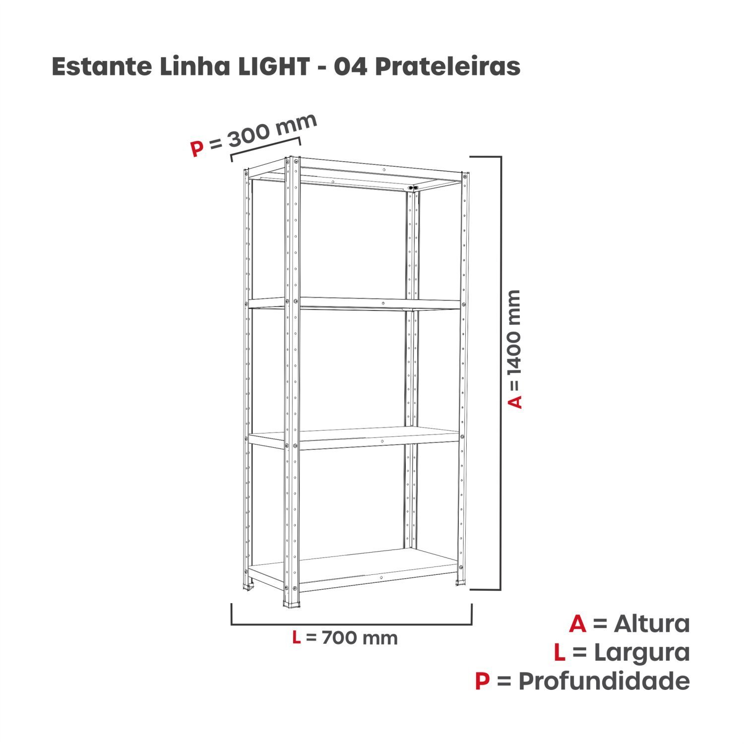 Estante com Estrutura Metálica com 4 Prateleiras Espresso Móveis - 4