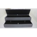 Ver imagem 2 de Puff Baú com Gaveta 120x40x45cm Cor Cinza Médio no Tecido Veludo Liso (guarda Volume)