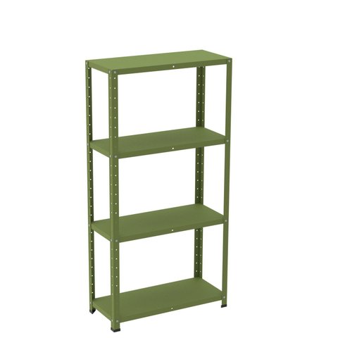 Estante com Estrutura Metálica com 4 Prateleiras Espresso Móveis Verde/Miró