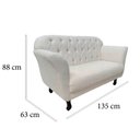 Ver imagem 6 de Kit Namoradeira + 2 Poltronas Decorativa Dália Linho Bege Pés Madeira