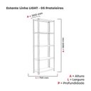 Ver imagem 4 de Estante com Estrutura Metálica com 5 Prateleiras Espresso Móveis Cinza
