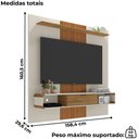 Ver imagem 3 de Painel Suspenso Tv 60 Pol 150 Cm Leme Cinamomo Off White Bechara