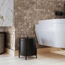 Ver imagem 6 de Kit Porta Toalha Duplo e Lixeira Para Banheiro Level Preto