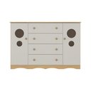 Ver imagem 7 de Cômoda Infantil 125cm 2 Portas com Vidro e 4 Gavetas Sonho Multimóveis Mp4475 Madeirado-off White