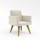 Ver imagem 4 de Kit 05 Cadeiras Poltronas Decorativa - Escritório - Recepção Cor:bege