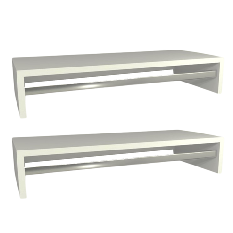 Kit 2 Cabideiros de Parede Suspenso 60x25x11,5 Branco