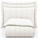 Ver imagem 1 de Kit Cobre Leito Linen Casal Micropercal 300 Fios Matelassê Colcha 3 Peças Efeito Creponado Branco