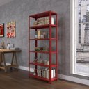 Ver imagem 3 de Estante Multiuso Livreiro em Aço com 6 Prateleiras Espresso Móveis Vermelho