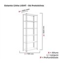 Ver imagem 4 de Estante Multiuso Livreiro em Aço com 6 Prateleiras Espresso Móveis Vermelho
