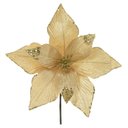 Ver imagem 1 de Haste Flor de Natal Bico de Papagaio Dourado 28cm