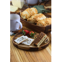 Ver imagem 2 de Tábua Flora Orgânica 5 para Servir e Frios com Rebaixo - Madeira de Teca 2x17x21cm