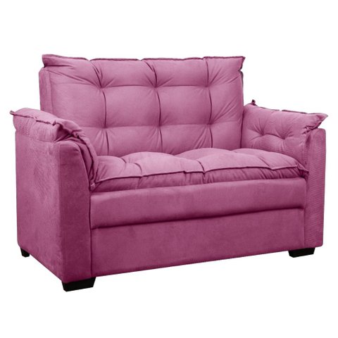 Sofá 2 Lugares Confortável Pequeno 140cm Small Cores Herrero Cor:rosa