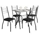 Ver imagem 1 de Mesa de Jantar Ambiente Bruna 100x60 Cm com Granito Ocre Itabira com 4 Cadeiras 063 Preto -