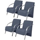 Ver imagem 1 de Kit 4 Poltronas Vênus 1 Lugar Braço Alumínio Dsalla Azul Bic