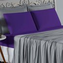Ver imagem 3 de Jogo de Cama Casal Viúva Nobre 4 Peças Malha 100% Algodão - Cinza / Roxo