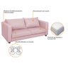 Sofá 2 Lugares Lisboa Suede Rosa Bebê - 4