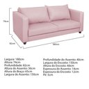 Ver imagem 5 de Sofá 2 Lugares Lisboa Suede Rosa Bebê