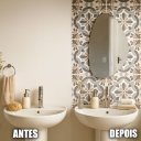 Ver imagem 5 de 10 Pisos Azulejo Porcelanato Autocolante Lavável para Chão ou Parede