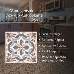 10 Pisos Azulejo Porcelanato Autocolante Lavável para Chão ou Parede - 7