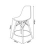 Conjunto Mesa Bistrô Eames Eiffel Amêndoa Com 3 Banquetas Vermelhas De Madeira - Cor: Marrom - 3
