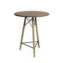 Ver imagem 4 de Conjunto Mesa Bistrô Eames Eiffel Amêndoa Com 3 Banquetas Vermelhas De Madeira - Cor: Marrom