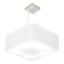 Ver imagem 3 de Lustre Pendente Quadrado Md-4065 Cúpula em Tecido 30/70x70cm Branco - Bivolt