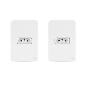 Kit C/2 Tomada 10a 2p+t 250v com Placa 4x2 Branco Weg Composé