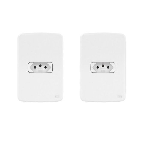 Kit C/2 Tomada 10a 2p+t 250v com Placa 4x2 Branco Weg Composé