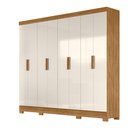 Ver imagem 3 de Guarda Roupa Roupeiro Casal Diplomata Freijó Off White 8 Portas 4 Gavetas Moval