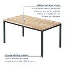 Ver imagem 4 de Mesa de Jantar Retangular Tampo Madeira Maciça 160CMX85CM Smart Marrom/Preto