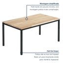 Ver imagem 5 de Mesa de Jantar Retangular Tampo Madeira Maciça 160CMX85CM Smart Marrom/Preto