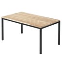 Ver imagem 2 de Mesa de Jantar Retangular Tampo Madeira Maciça 160CMX85CM Smart Marrom/Preto