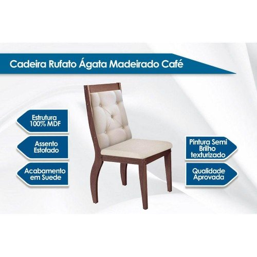 Cadeira Sala de Jantar Ágata CF Kit 4 Un - Rufato na Costa Rica Colchão